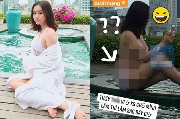 Thuý Vi cũng là một hot girl bị "soi" nhan sắc thê thảm bởi những tấm hình không phải do chính chủ đăng tải.