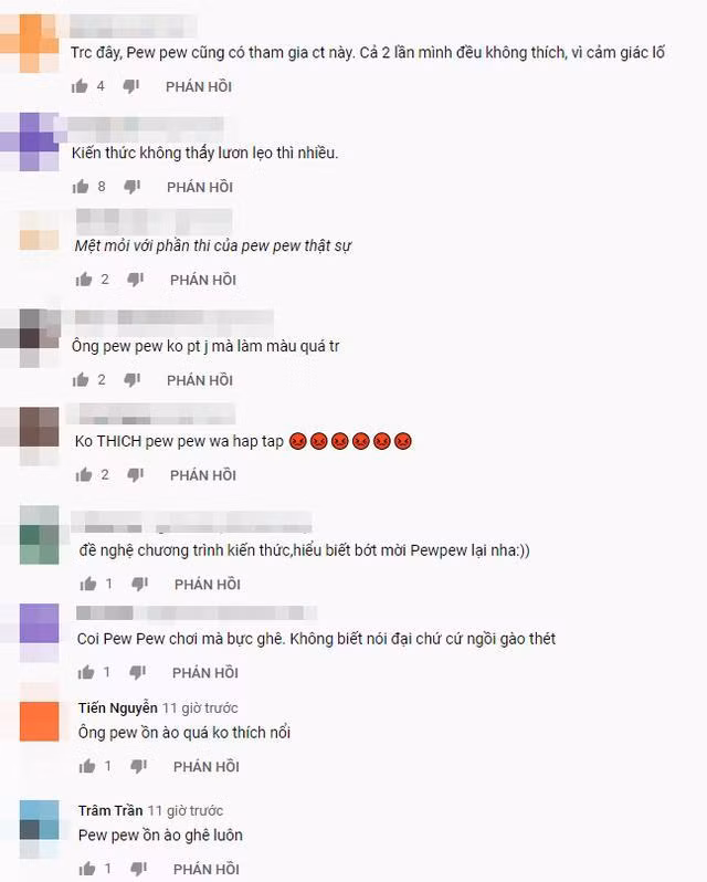 Pew Pew từng xuất hiện tại chương trình Nhanh như chớp mùa trước và bị khán giả chỉ trích. Tới mùa này, anh tiếp tục bị nhiều khán giả chê bai vì ''lố'' quá mức trên truyền hình.