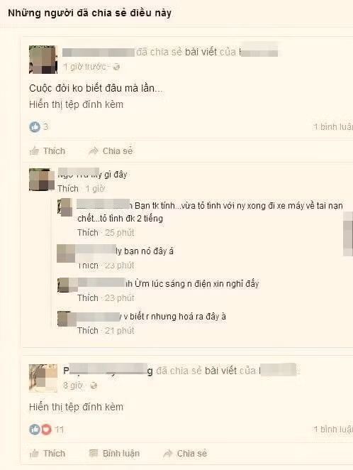 Trong khi bạn bè đang gửi lời chúc mừng không ngớt tới cặp đôi này thì trên mạng lại loan truyền thông tin và hình ảnh A.T đã qua đời vì tai nạn giao thông chỉ sau 2 tiếng tỏ tình bạn gái.