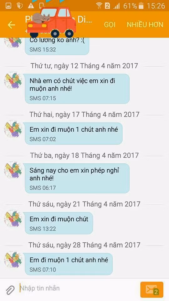Ấy vậy mà mới đây, cư dân mạng phải "điên đảo" trước sự xuất hiện của một nhân viên "lầy" nhất năm khi thường xuyên nhắn tin xin sếp đi làm muộn và xin nghỉ vì những lý do lãng xẹt, thậm chí là không cần lý do.