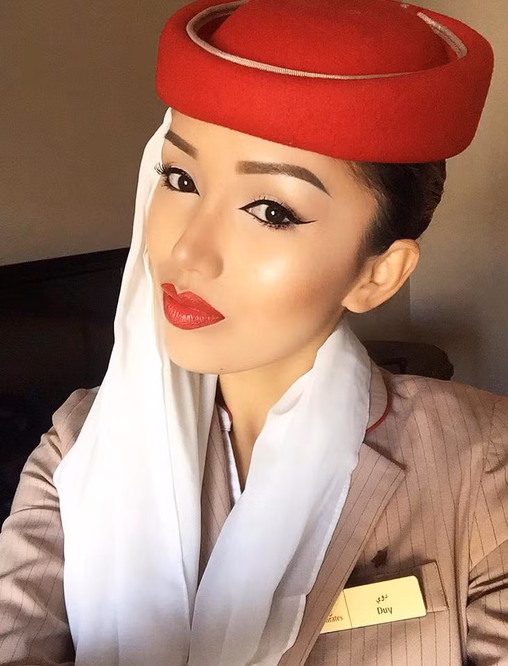 Duy Nguyen (tên thật là Nguyễn Thị Ngọc Duy), sinh năm 1990, ở Đồng Nai. Trước khi trở thành tiếp viên hàng không cho hãng Emirates ở Dubai, trong thời gian đang là sinh viên khoa Quản trị kinh doanh trường Đại học Quốc tế (ĐH Quốc Gia TP HCM), Ngọc Duy đã có cơ hội sang Mỹ theo chương trình Work and Travel và làm việc tại một siêu thị.