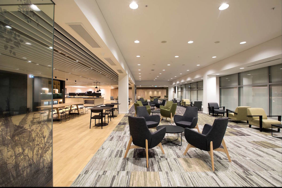 Hình ảnh tại phòng chờ Strata thuộc sân bay Auckland.