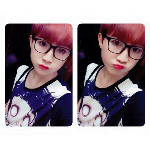 Chỉ cần một bộ tóc giả, một đôi lens mắt và một ít son, Ngọc Trinh đã có thể “hô biến” khuôn mặt mình thành một cô nàng xinh xắn, đáng yêu.