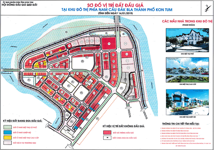 Sơ đồ vị trí đất đấu giá tại dự án khu đô thị phía Nam cầu Đăk Bla 800 tỷ nhiều sai phạm.
