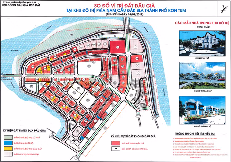 Sơ đồ vị trí đất đấu giá tại dự án khu đô thị phía Nam cầu Đăk Bla 800 tỷ nhiều sai phạm.