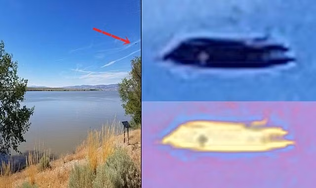  Vật thể lạ được phát hiện vào ngày 15h ngày 1/7/2017 ngay trên bầu trời hồ chứa Boysen, Shoshoni, Wyoming, Mỹ do một nhân chứng địa phương tình cờ phát hiện. Nguồn ảnh: ufosightingshotspot.