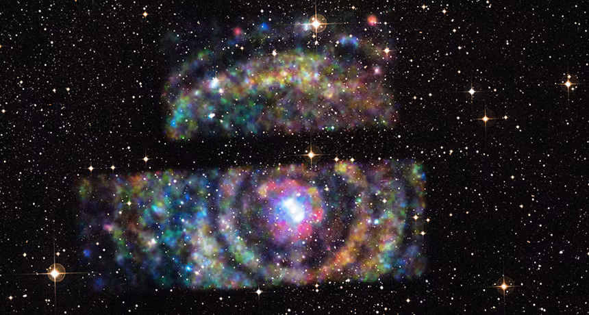 Các nhà khoa học lý giải. các mảnh vỡ này chịu sự chi phối của lực hấp dẫn, lực tương tác từ sao chủ HIP 73.145 cũng như các hành tinh lân cận, đồng thời cùng với gió giật siêu mạnh đã tạo nên những vết đứt gãy đồng tâm đặc thù.