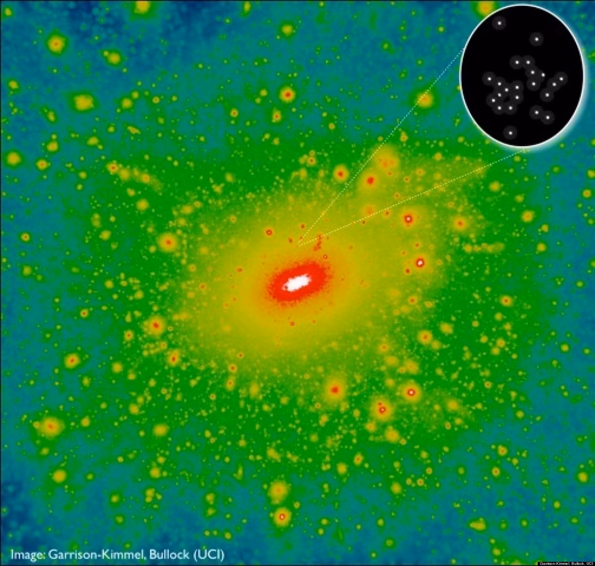  Thiên hà siêu nhỏ. Các thiên hà vốn được biết cấu trúc khổng lồ, tập hợp hàng nghìn tỉ ngôi sao xen lẫn bụi, khí và vật chất tối bao quanh. Tuy nhiên, vào năm 2009 các nhà khoa học Mỹ đã phát hiện ra một thiên hà cực nhỏ có tên là Segue 2. Thiên hà lùn này chỉ chứa khoảng 1000 ngôi sao, trở thành một trong những vệ tinh nhỏ và mờ nhạt nhất trong dải Ngân hà của chúng ta. Nguồn ảnh: Google.