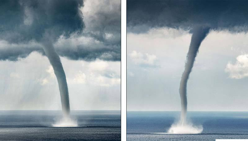 Đó là hiện tượng khi lốc xoáy di chuyển bên trên hồ nước hay biển cả, trông như một cột nước trắng xóa, thường kèm theo sấm sét, có nhiều loại vòi rồng khác nhau.