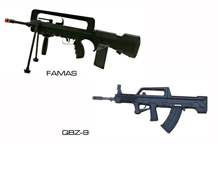  Súng trường tấn công FAMAS được thiết kế theo kiểu “bullpup” có nghĩa là toàn bộ bộ phận chuyển động, khóa nòng, hộp tiếp đạn đều nằm sau cò súng, sát báng súng. Thiết kế này giúp tiết kiệm khối lượng và trọng lượng của súng trong khi vẫn đảm bảo chiều dài của nòng súng theo yêu cầu.Thiết kế kiểu “Bullpup” làm tăng khả năng cơ động của súng, đặc biệt là trong các không gian chật hẹp, cải thiện đường đạn và tăng tầm bắn hiệu quả. Súng trường tấn công QBZ-95 của Trung Quốc được cho là lấy ý tưởng từ khẩu FAMAS.