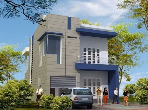 Mặt tiền đẹp thể hiện nét đẹp sang trọng qua từng đường nét, hình khối đơn giản và khỏe khoắn. Ảnh: Nhadepchonguoiviet.