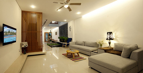 Hình khối trải dài tạo chiều sâu không gian. Ảnh: Dbd.