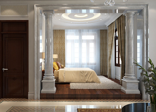 Khu vực nghỉ ngơi ở tầng 1 theo phong cách hoàng gia.