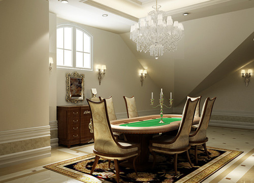 Tầng áp mái là không gian thư giãn, giải trí của cả gia đình với bàn bi-a.