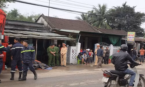 Lực lượng công an có mặt tại hiện trường điều tra nguyên nhân sự việc