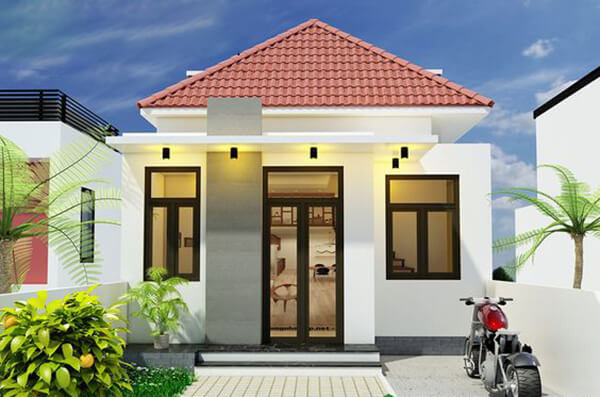 Căn nhà thiết kế đơn giản nhưng không kém phần hiện đại. Màu sắc và bố cục hài hòa, phù hợp ở cả nông thôn lẫn thành thị. Ảnh: Tintuckientruc.