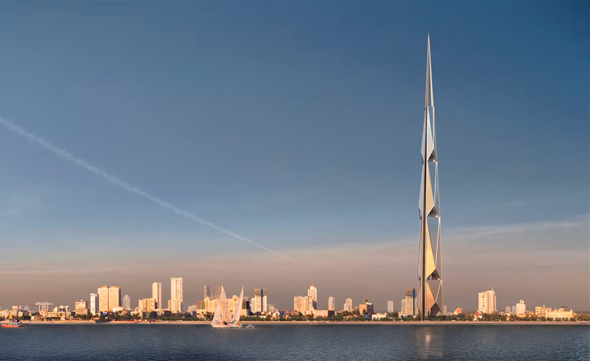 Tòa nhà India Tower cao gần 700 mét tại Mumbai, Ấn Độ bị dừng thi công năm 2012 và hủy bỏ sau đó 3 năm.