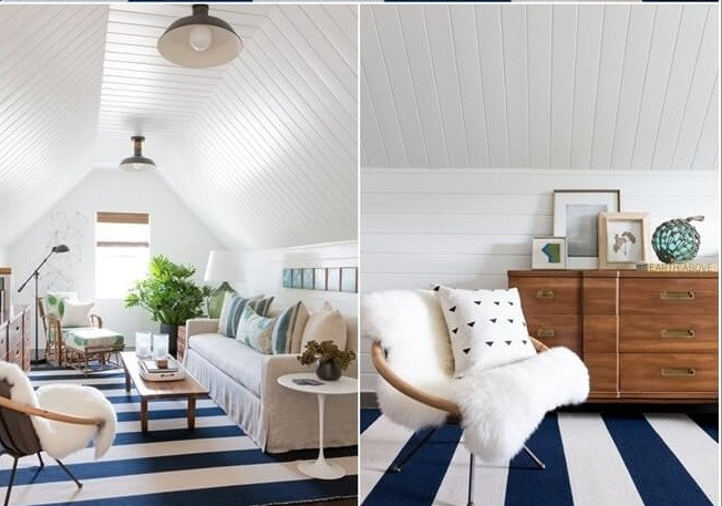 Một bộ sofa phù hợp cùng cách trang trí tối giản đủ giúp phòng áp mái trở thành phòng khách sang trọng.