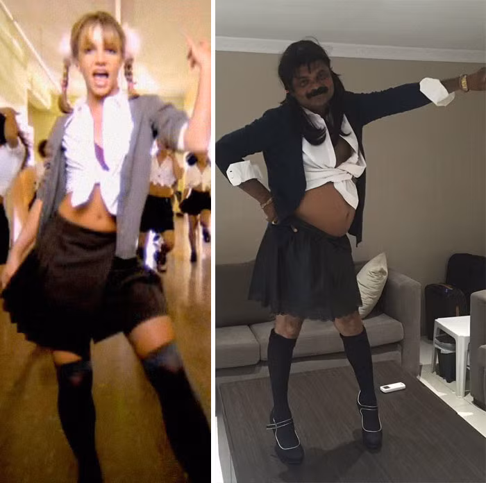 Dù trang phục có sexy thế nào cũng không thử thách nổi thân hình "chuẩn chỉnh" của ông Sul.