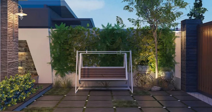 Không gian xanh đáng ngưỡng mộ của ngôi biệt thự vườn. Nguồn ảnh: Italicdecor.