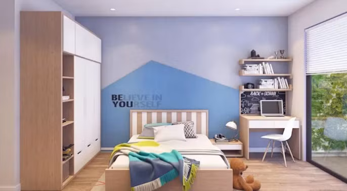 Phòng của bé cũng tràn ngập ánh sáng.