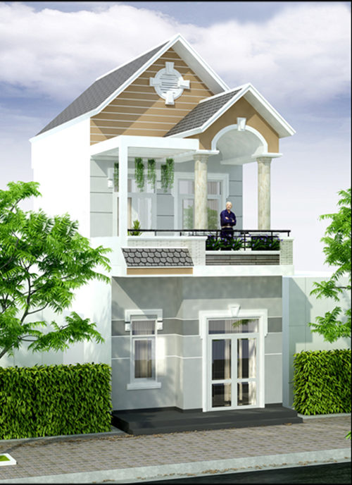 Thiết kế nhà phố 2 tầng mái ngói duyên dáng và tinh tế. Ảnh: Maunhadepmoi.