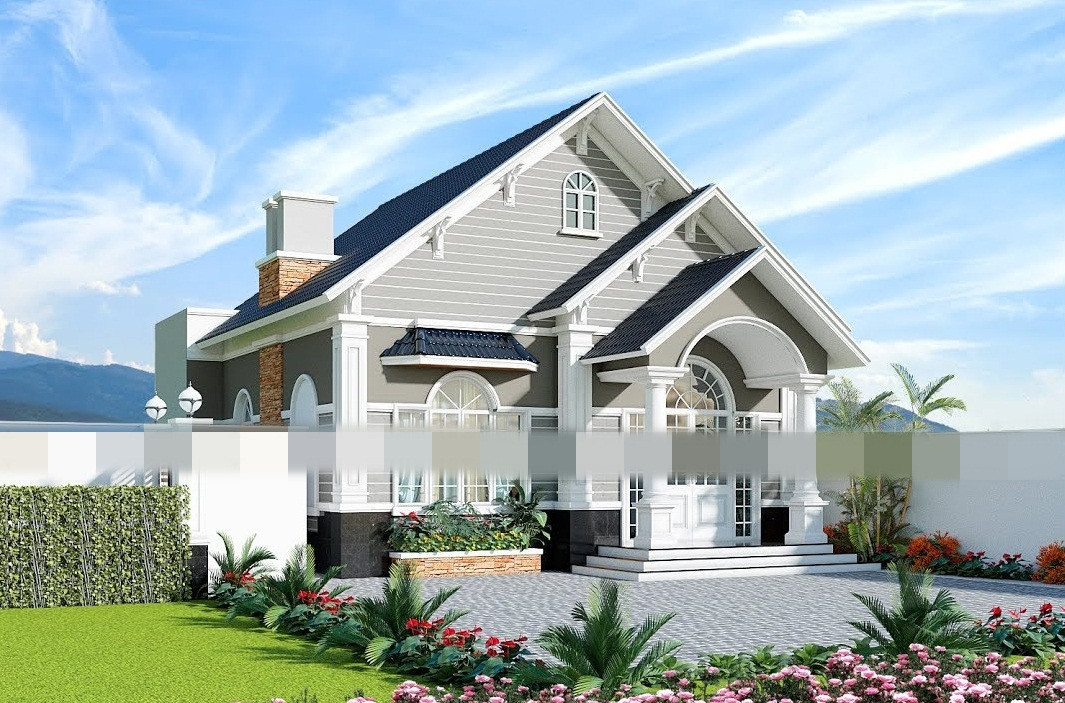 Biệt thự mini mái thái kiến trúc tân cổ điển đẹp hút mắt. Ảnh: Youtube.