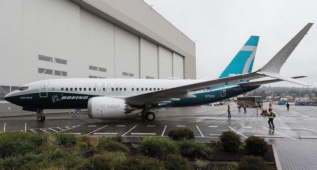 Chiếc Boeing 737 MAX hoàn thành chuyến bay đầu tiên ngày 29/1/2016. Ảnh: Boeing.