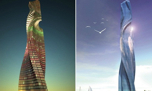 Dubai được xem là nơi tiên phong của mọi kỷ lục hàng đầu thế giới. Trong tương lai, du khách tới đây có thể ngắm cảnh bình minh và hoàng hôn trong một tòa tháp biến hình độc đáo. Ảnh: Printest.