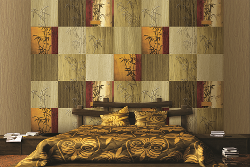 Trong phòng ngủ, giấy gián tường giả gỗ với gam màu trung tính, giúp bạn cảm thấy thoải mái, dễ đi vào giấc ngủ hơn. Ảnh: Giaydantuong.