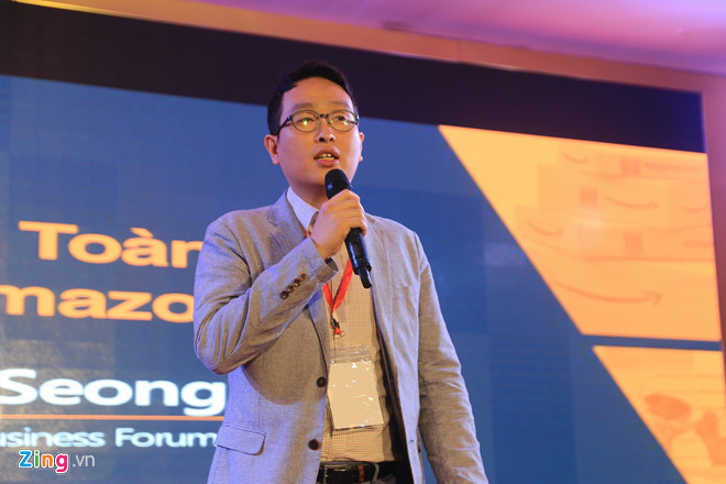 Ông Gijae Seong, Giám đốc bộ phận bán hàng toàn cầu của Amazon tại Singapore . Ảnh: Hiếu Công.
