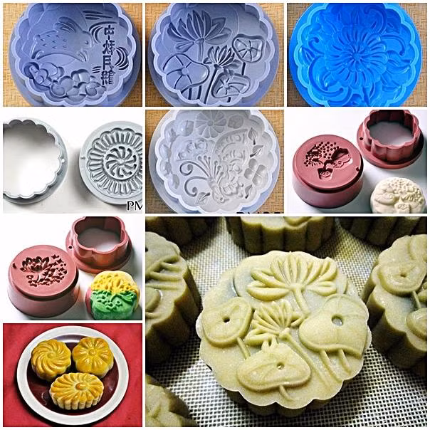 Khuôn bánh trung thu xuất xứ Singapore hút khách bởi hoa văn đẹp và lạ hơn rất nhiều so với các loại khuôn khác...Ảnh: Beemart.