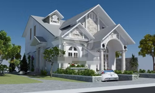 Điểm nhấn của ngôi nhà này là sự sang trọng, cổ điển nhưng đầy cuốn hút với màu sơn trắng chủ đạo. Ảnh: Doananhquoc.