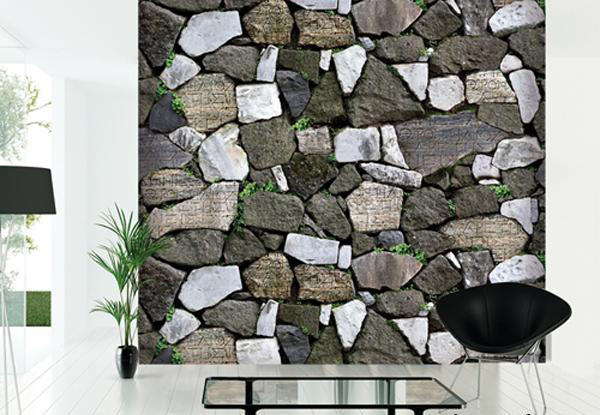 Thiết kế độc đáo khiến bức tường như được xếp từ các viên đá tự nhiên. Ảnh: Giaydantuong.