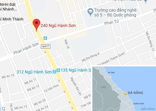 Đường Ngũ Hành Sơn (Đà Nẵng), gần nơi xảy ra tai nạn. Ảnh: Google Maps