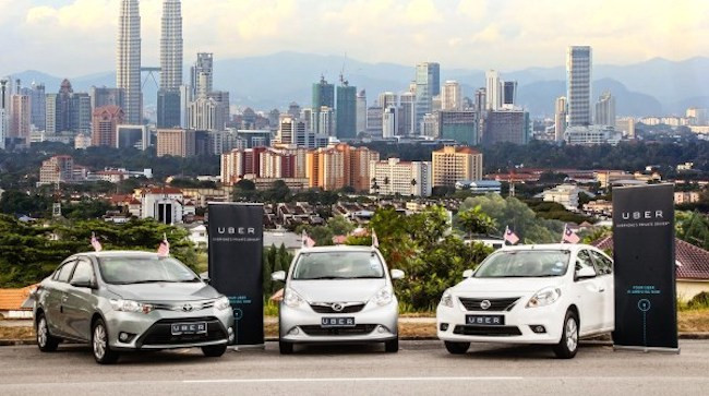 Tại Malaysia, giá dịch vụ của Uber rẻ hơn 20% so với giá taxi thường xuyên ở đất nước này. Ảnh: Gadget.