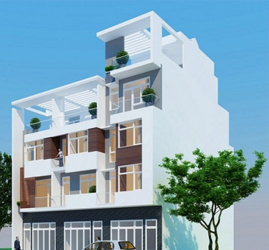 Mẫu thiết kế nhà phố liền kề hiện đại 5 tầng. Ảnh: Netphoxinh.