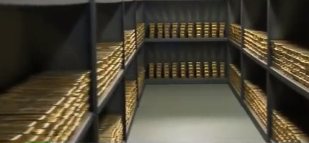 Tính tới tháng 2/2013, căn hầm này có khoảng 1.040 tấn vàng. Ảnh: Youtube.