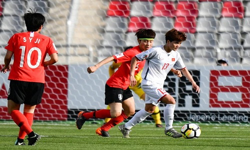 Đội tuyển nữ Việt Nam vẫn chưa thể đặt chân tới World Cup 2018. Ảnh: AFC.