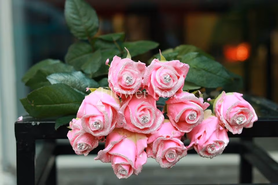Theo các chủ cửa hàng, hoa hồng kim cương là sản phẩm được làm ra từ công nghệ mới nhất của Hà Lan. Ảnh: Flower box.