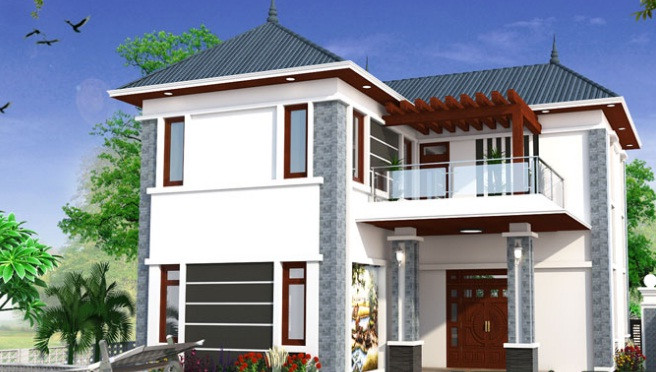 Thiết kế trong bố cục gọn đẹp kiểu chữ L, công trình cuốn hút với hình ảnh nhà vườn yên bình và mộc mạc. Ảnh: Nhadepmoi.