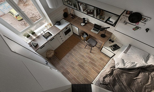  Căn hộ hiện đại nhìn từ trên cao. Nguồn ảnh: Homeadore.