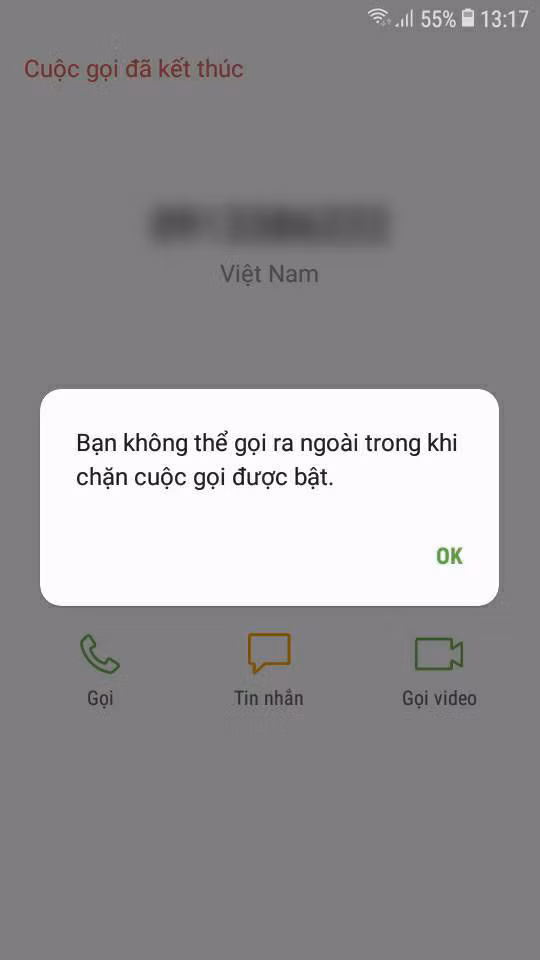 Thuê bao của anh Nam bị khóa một chiều dịch vụ tối 25/4. Ảnh: NVCC.