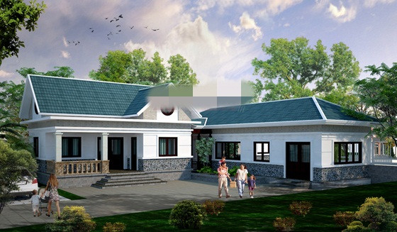 Ngôi nhà nằm ngang tinh tế đem lại vẻ đẹp hoàn thiện nhất. Ảnh: Angcovat.