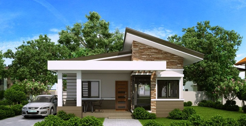 Nhà mái lệch kết hợp những viên gạch nhìn như nét hoang sơ của đá trên tường tạo sự đột phá mà gần gũi. Ảnh: ĐTA.