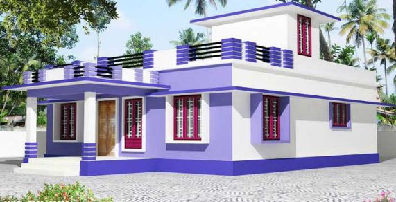 Mẫu nhà cấp 4 mái bằng mang lối kiến trúc hiện đại khác biệt lớn so với kiểu nhà mái thái. Ảnh: Thoitrangwiki.