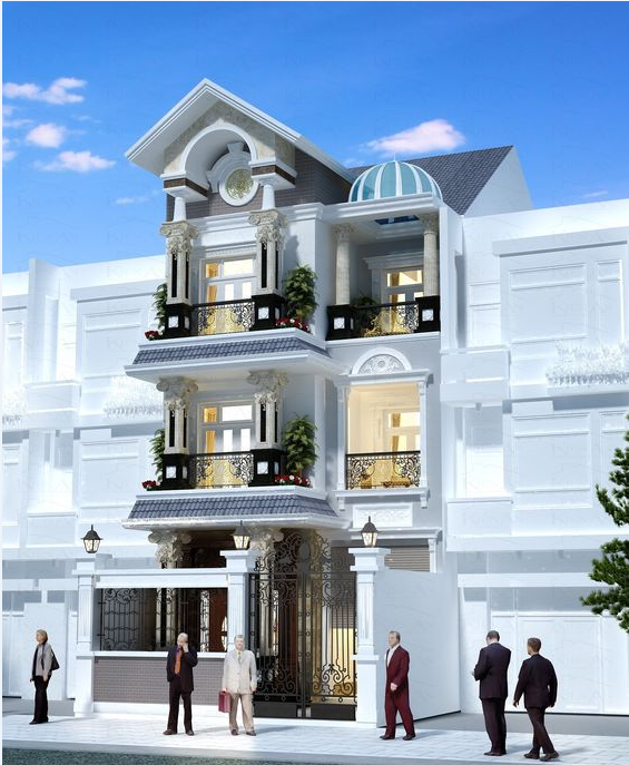 Các gam màu vàng, trắng mang đến sự sang trọng còn màu đen, xám, huyết dụ thêm vào giúp tăng vẻ quyến rũ cho ngôi nhà. Ảnh: Xaynhasaigon.