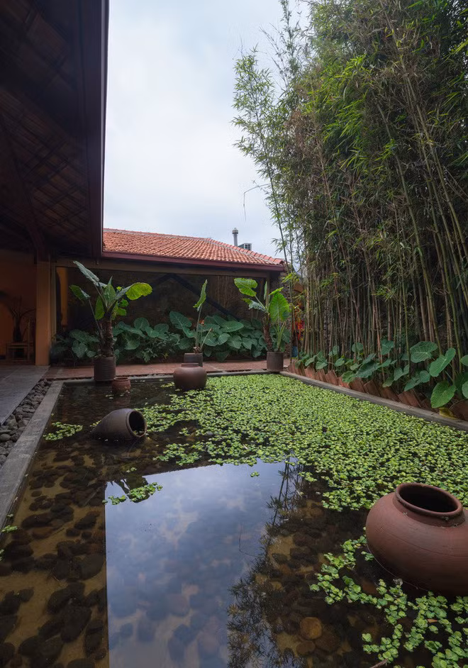 Để tạo môi trường gần gũi với thiên nhiên, kiến trúc sư tạo ra nhiều khoảng trống trong không gian nhà hàng.