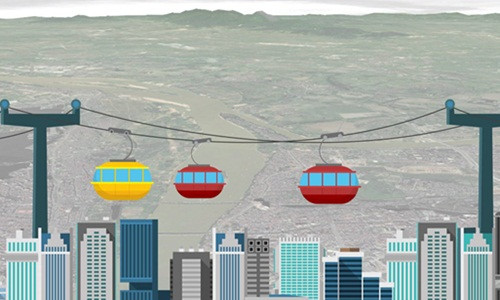 Theo nguồn tin trên Zing, Hà Nội vừa nhận được đề xuất của Tập đoàn Poma (Pháp) về xây dựng cáp treo vượt sông Hồng giảm ùn tắc giao thông. Ảnh: Zing.