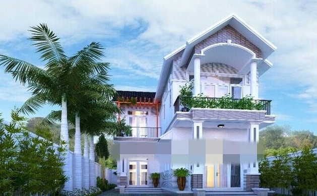 Nhà phố 2 tầng chữ L sở hữu sân vườn thoáng đãng, phù hợp cho gia đình 5-7 thành viên. Ảnh: Thietkenhadepmoi.